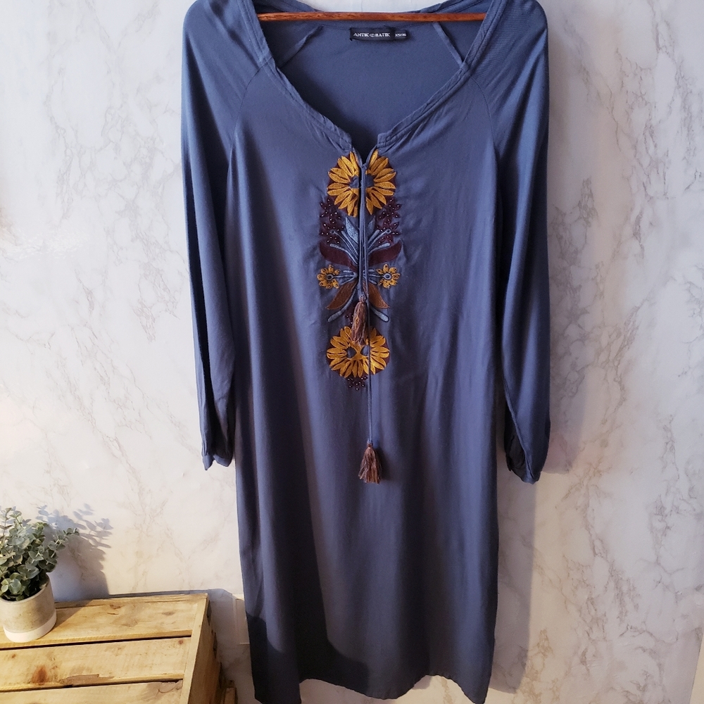 Antik Batik Embroidered Beaded Midi Dress - Picture 3 of 8